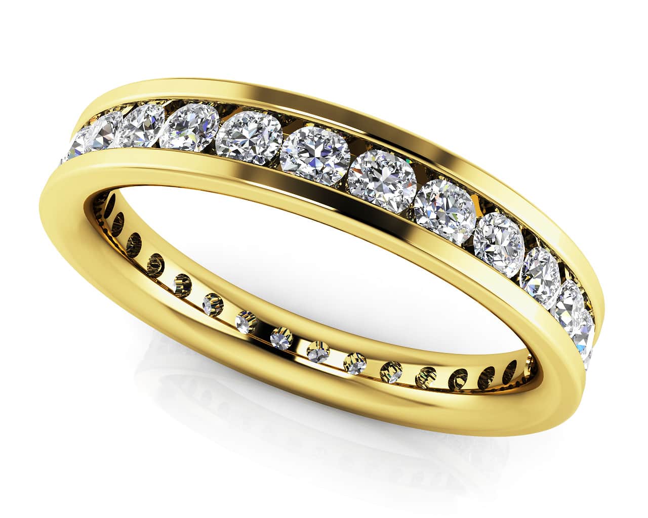 Devoted Channel Set Diamond Eternity Ring In White Yellow Or Rose Gold